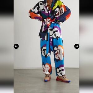 NWT AZ‎ FACTORY Silk Wide-Leg Pyjama Pants